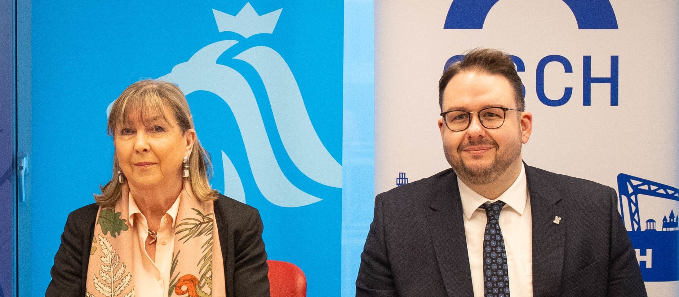 Lydie Polfer, Mayor of the City of Luxembourg, and Christian Weis, Mayor of the City of Esch
